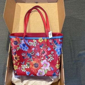 NWT Brighton Blossom Hill Rouge Scarlet Poppy shoulder bag and card pouch